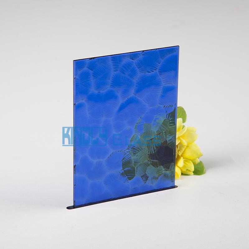 Blue Ripple Patterned Glass